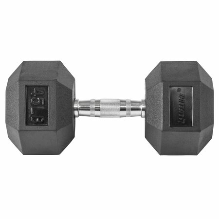 LIFELINE FITNESS Hex Rubber Dumbbell, 45lbs LLHRD45